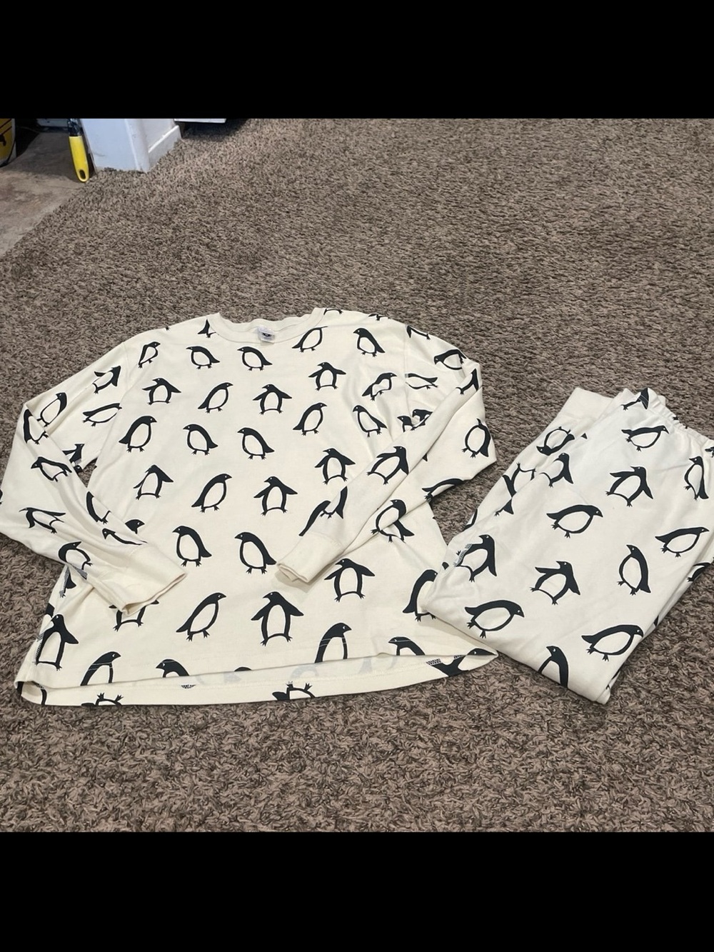 hanna andersson squeaky the penguin long John pajama set adult XL